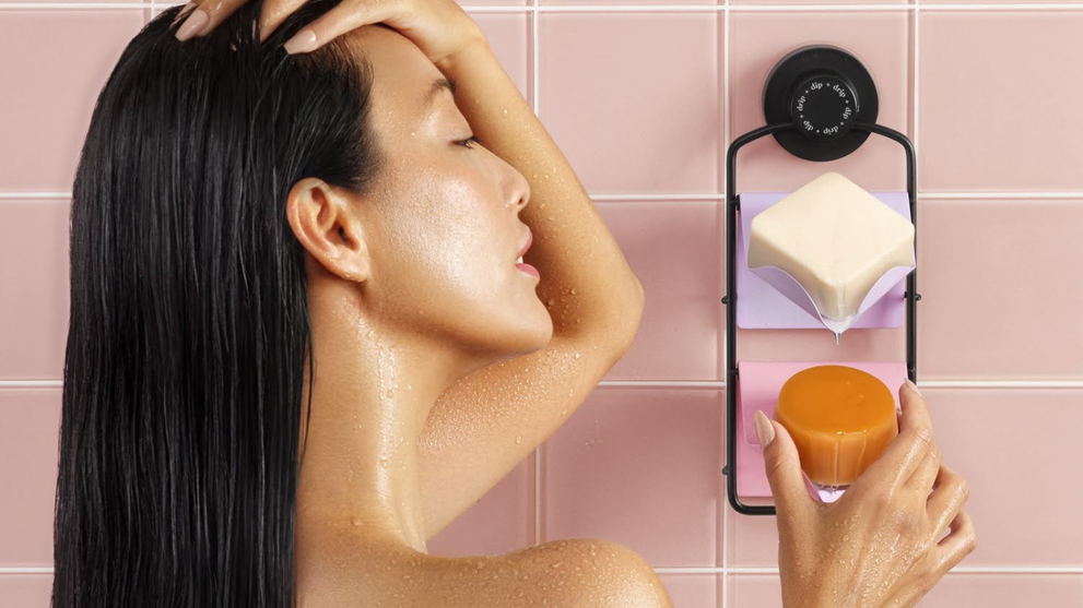 Phthalate free haircare bars in shower