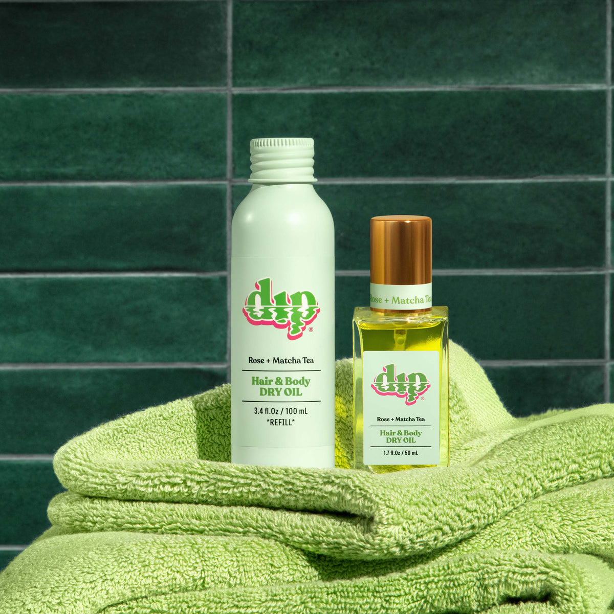 REFILL Hair & Body Dry Oil - Rose & Matcha Tea