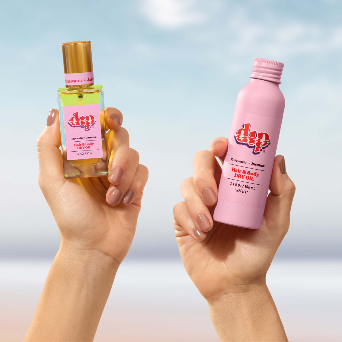 REFILL Hair & Body Dry Oil - Rosewater & Jasmine