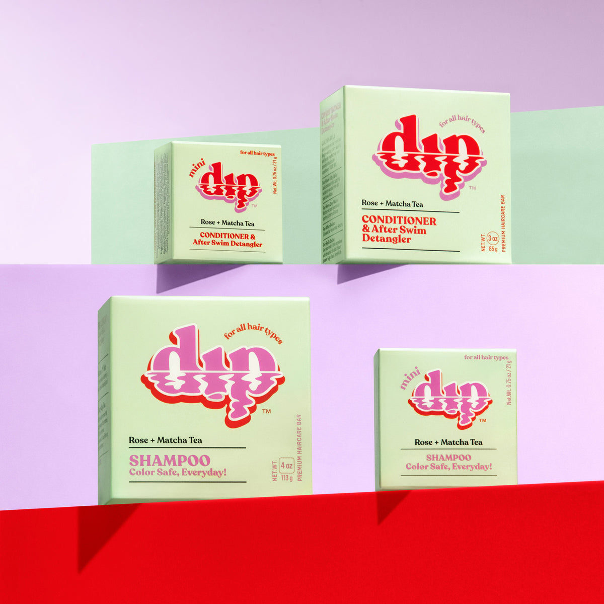 Dip Shampoo Triplet: Rose & Matcha Tea - Full Size