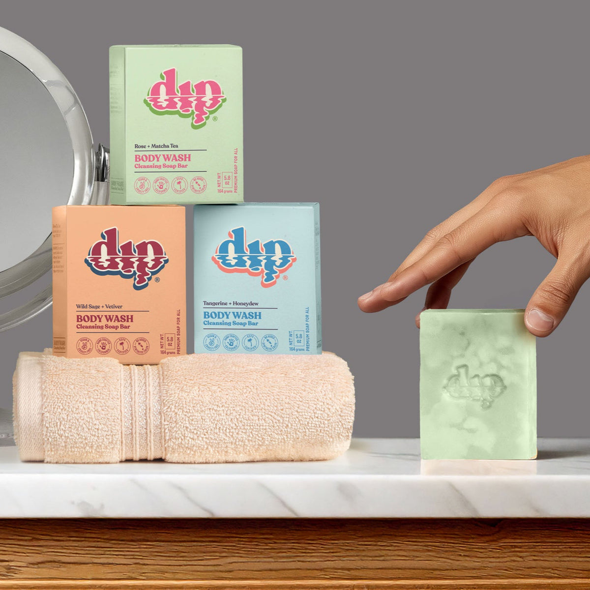 Body Wash Cleansing Soap Bar - Rose & Matcha Tea